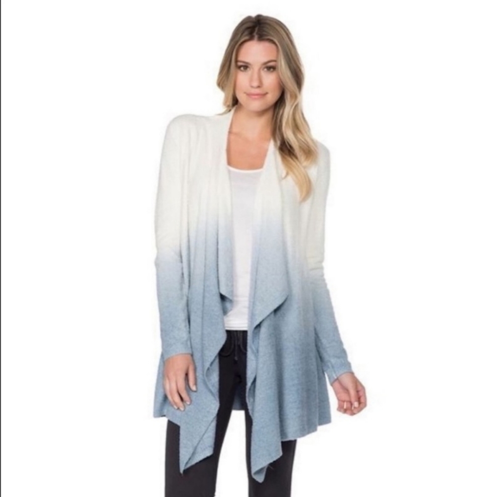 BAREFOOT DREAMS CozyChic Lite Ombre Calypso Wrap in Pearl / Chambray